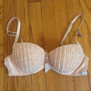 Aerie Pretty Luxuries Nude Pink Ruffle Bra 34C